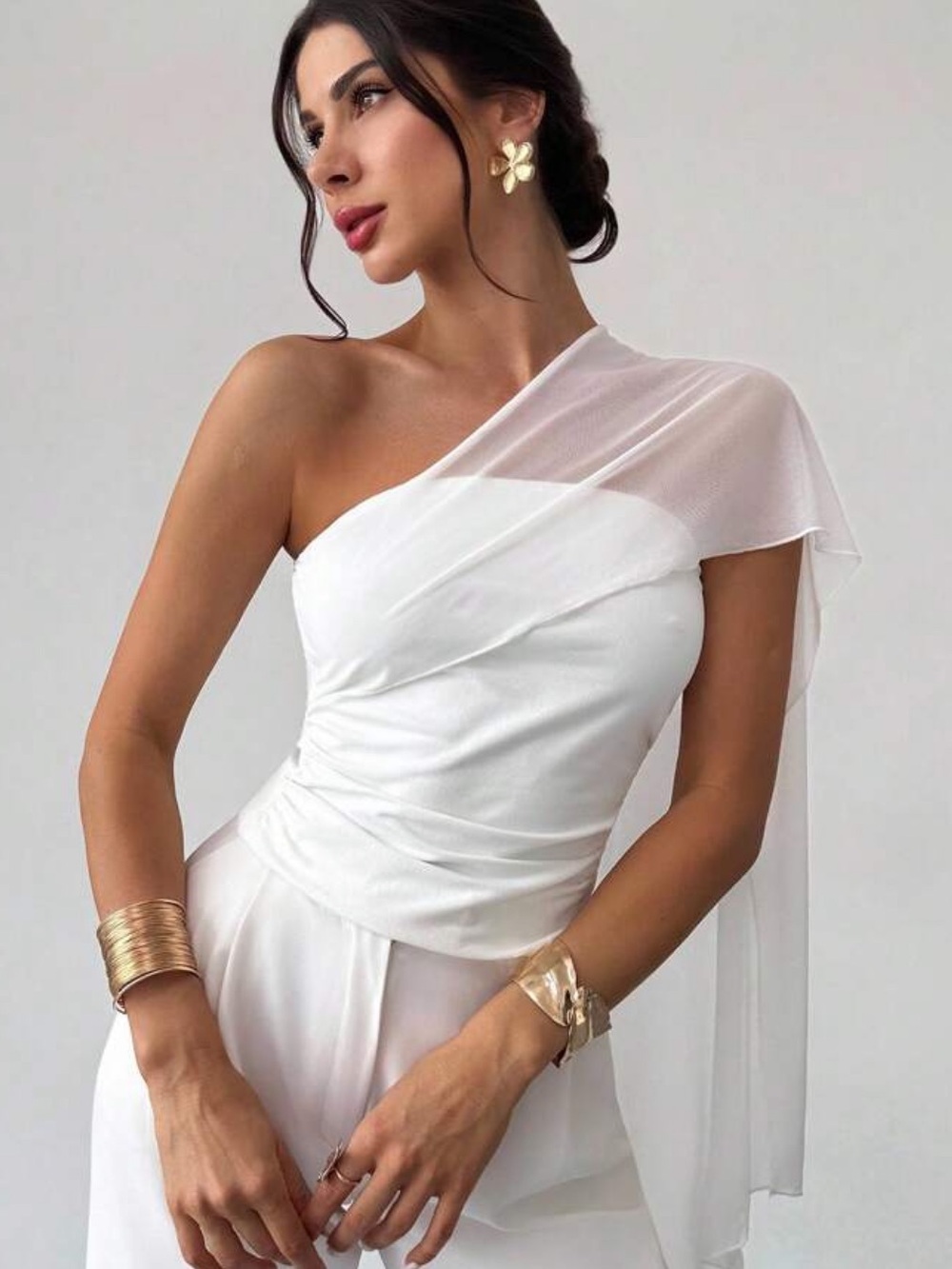 Draped Asymmetrical One Shoulder Top NEW 🏷️